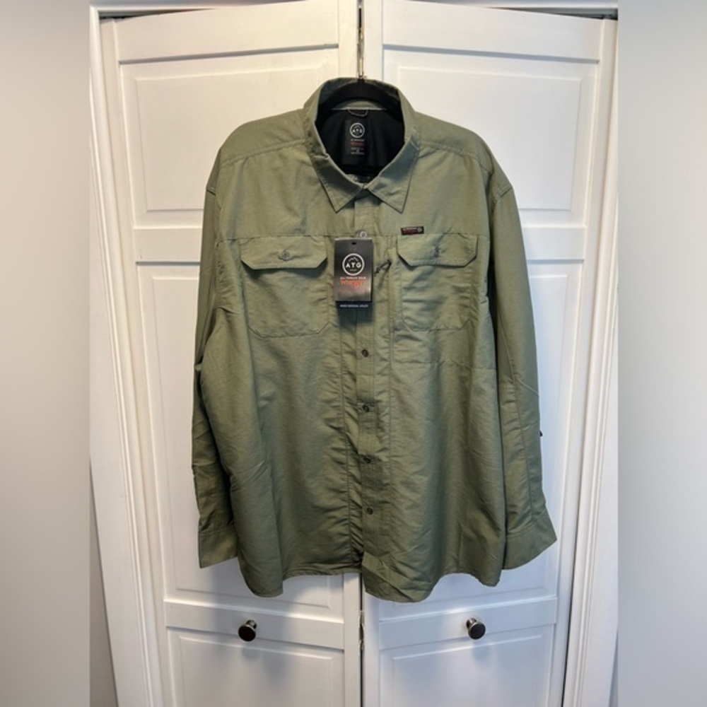 ATG By Wrangler Mix Material Long Sleeve Shirt Size Men’s 3X Color Dusty…